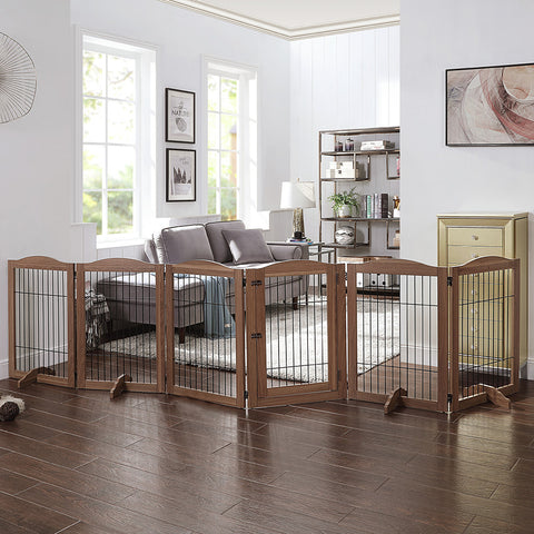 Unipaws Wood and wire Pet Playpen-4 Support feet