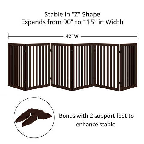 Unipaws Free Standing Wooden Pet Gate