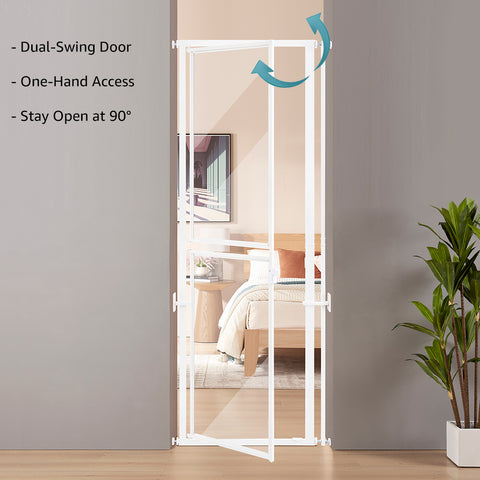 Tall Clear Acrylic Pet Gate for Doorways & Stairs - 27" - 32"/37“