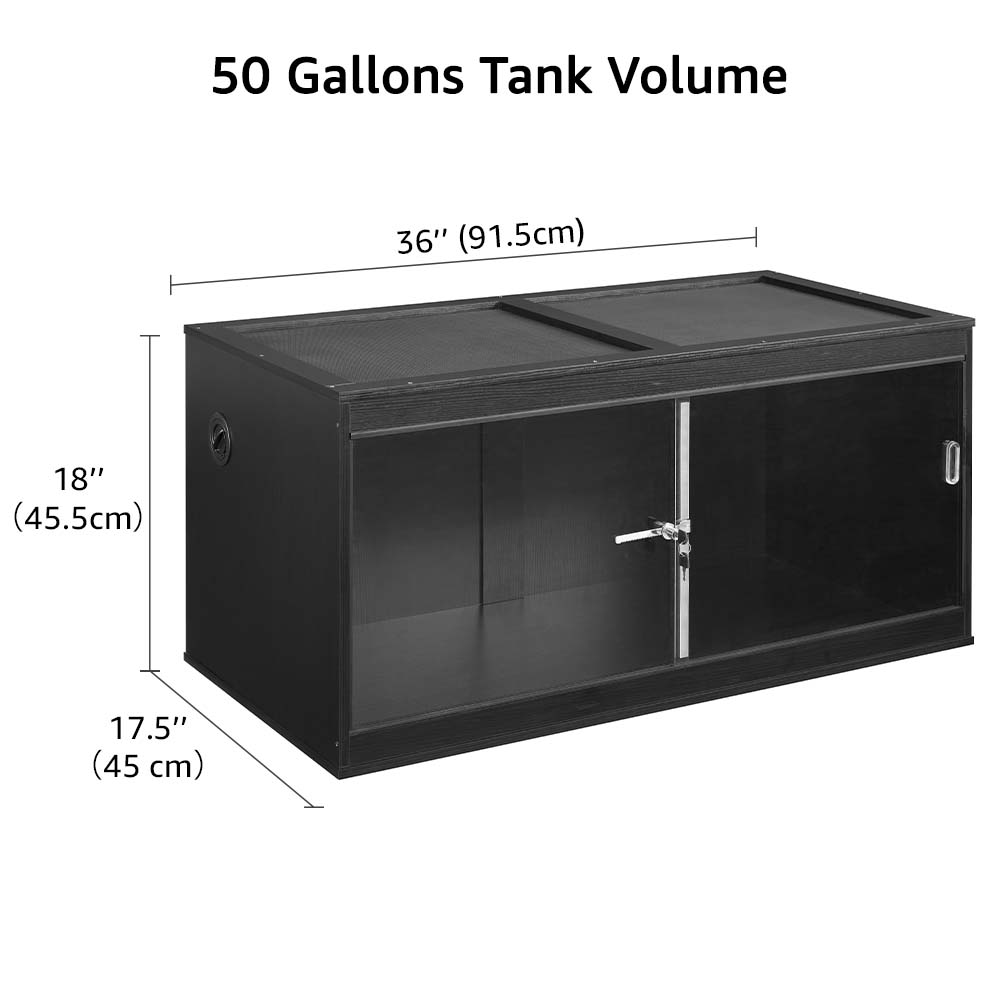 Unipaws Stackable Reptile Tank Enclosure – Front Opening, Sliding Doors