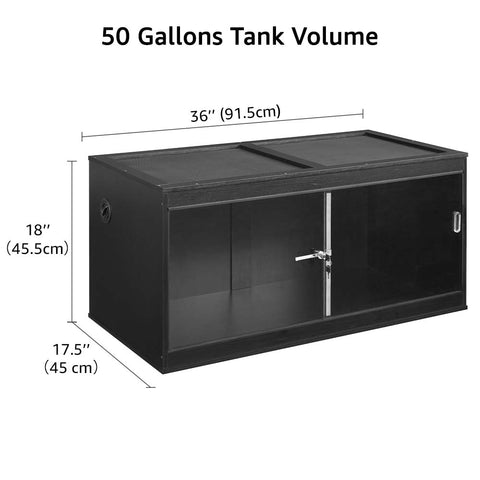Unipaws Stackable Reptile Tank Enclosure – Front Opening, Sliding Doors