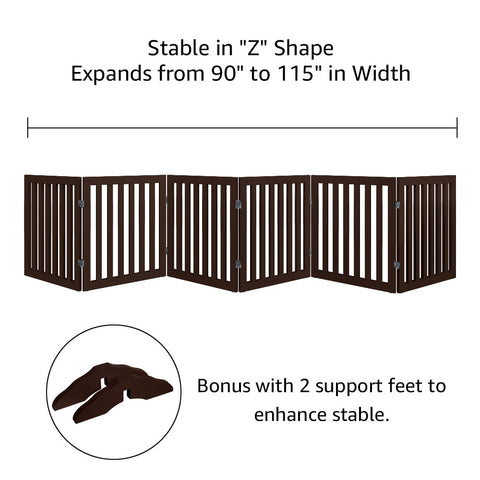 Unipaws Free Standing Wooden Pet Gate