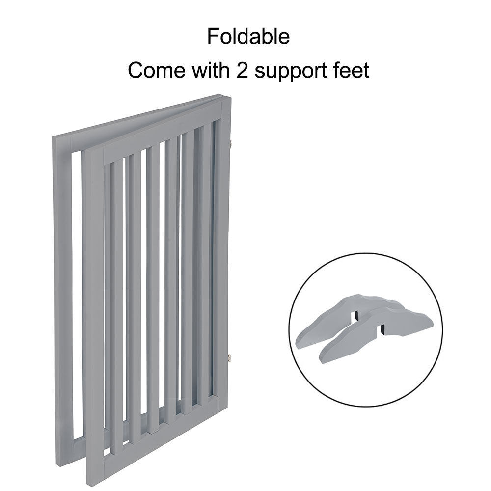 Freestanding Wooden Dog Gate – Foldable Indoor Pet Gate for Small Dogs & Puppies