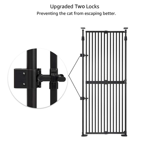 Unipaws Extra Tall Cat Gate - Black | Multiple Sizes