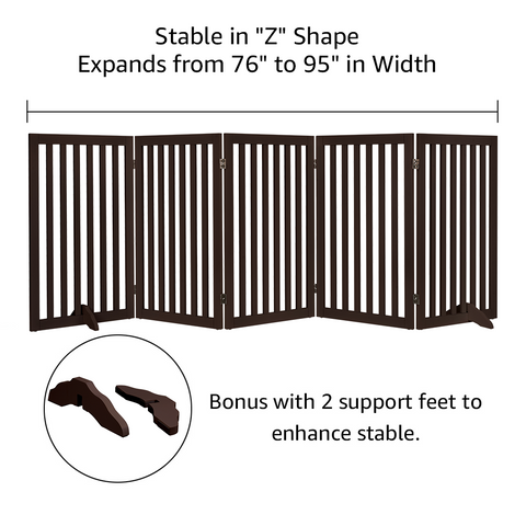 Unipaws Free Standing Wooden Pet Gate