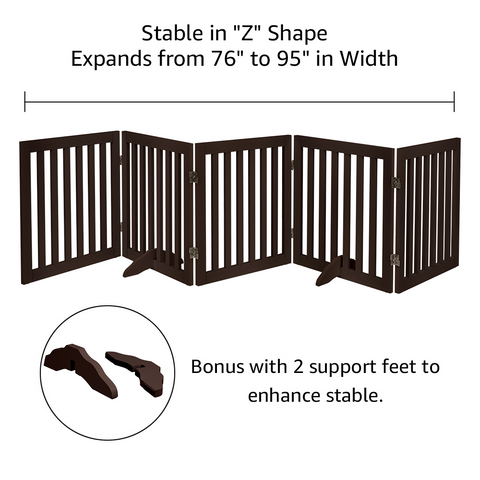 Unipaws Free Standing Wooden Pet Gate