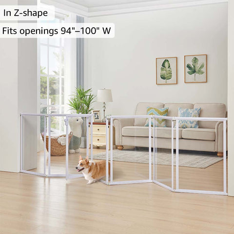 Clear Acrylic Transparent Dog Playpen, 125” Extra Wide 6 Panels
