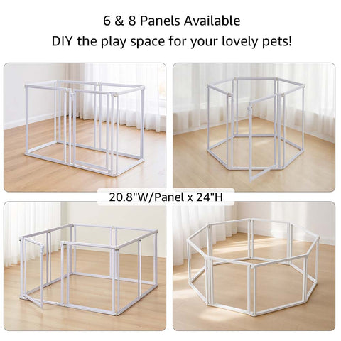 Clear Acrylic Transparent Dog Playpen, 125” Extra Wide 6 Panels