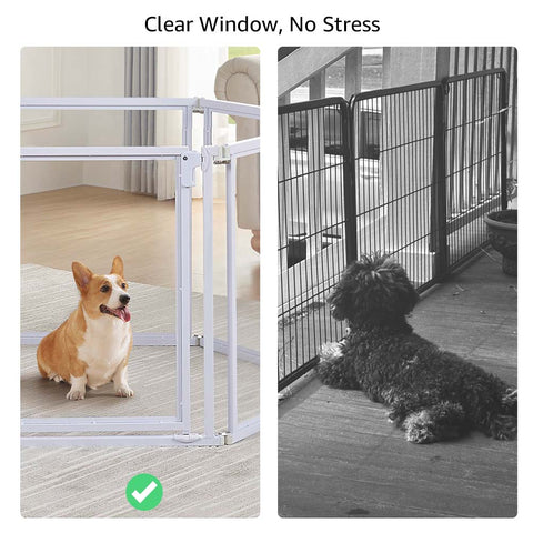 Clear Acrylic Transparent Dog Playpen, 125” Extra Wide 6 Panels