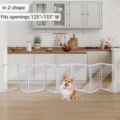 Clear Acrylic Transparent Dog Playpen, 125” Extra Wide 6 Panels