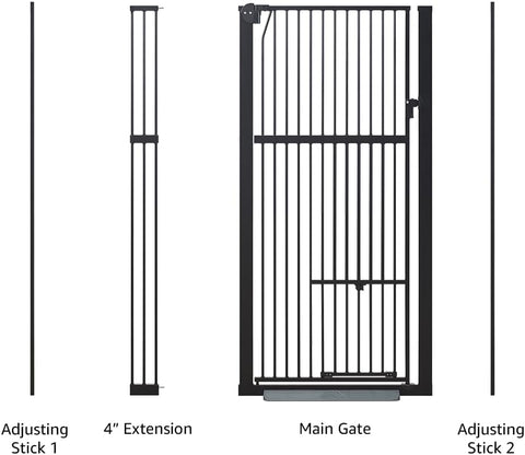 Pet Gate with Cat Door — Extra Wide, Pressure Mounted