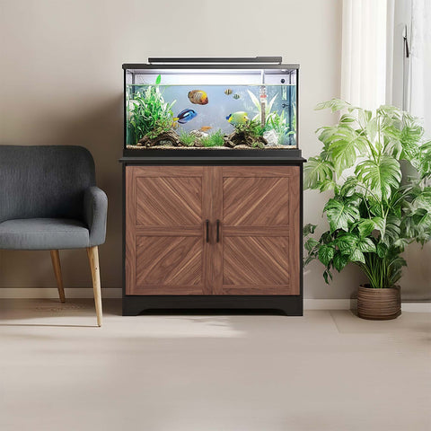Wooden Aquarium,Fish Tank Stand with Storage Cabinet