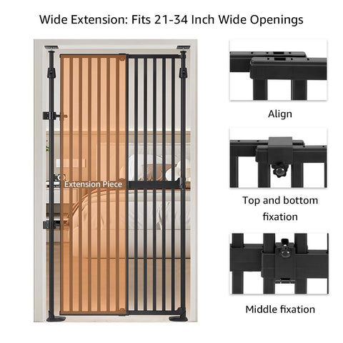 Unipaws Extra Tall Cat Gate - Black | Multiple Sizes