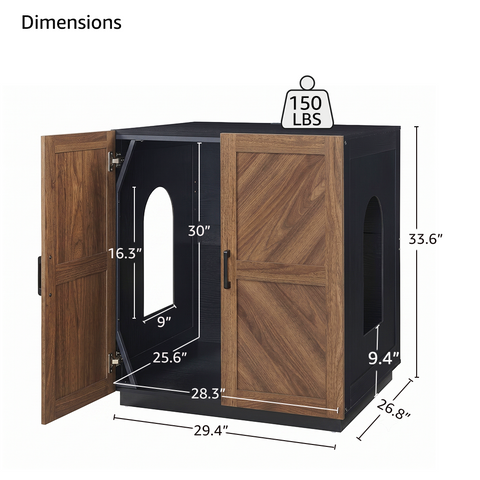 Modern Wooden Cat Litter Box Enclosure with Charging Station | Hidden Furniture‑Style Cabinet