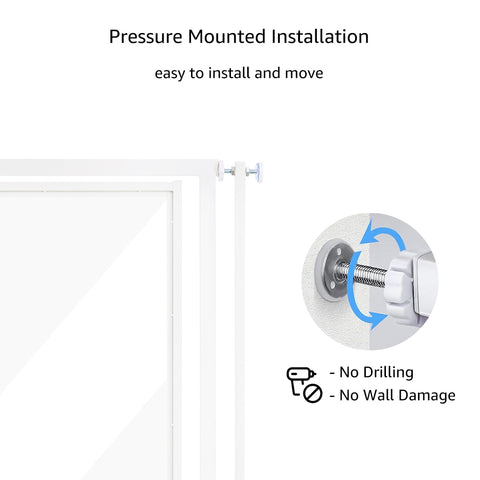 Tall Clear Acrylic Pet Gate for Doorways & Stairs - 27" - 32"/37“