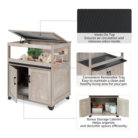 Unipaws Hamster Cage with Storage Cabinet