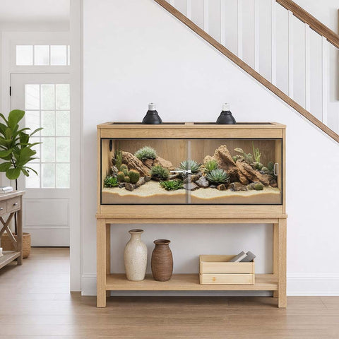 Unipaws Stackable Reptile Tank Enclosure – Front Opening, Sliding Doors