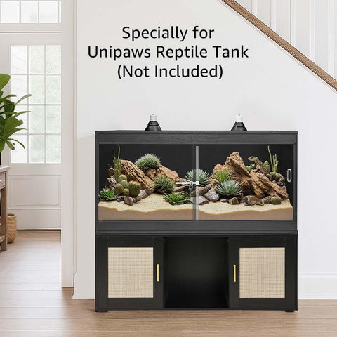 Reptile Tank Stand with Storage Cabinet — Fits 110 Gallon