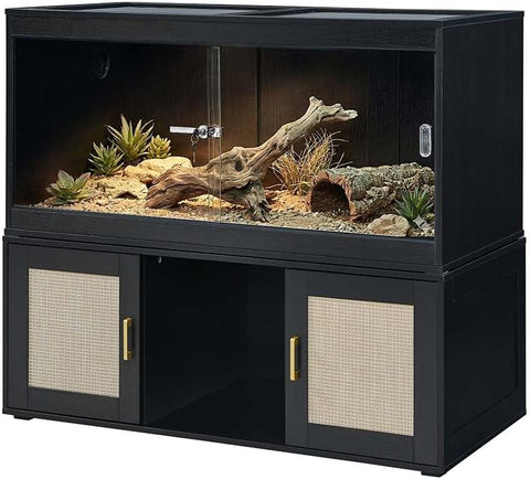 Reptile Tank Stand with Storage Cabinet — Fits 110 Gallon