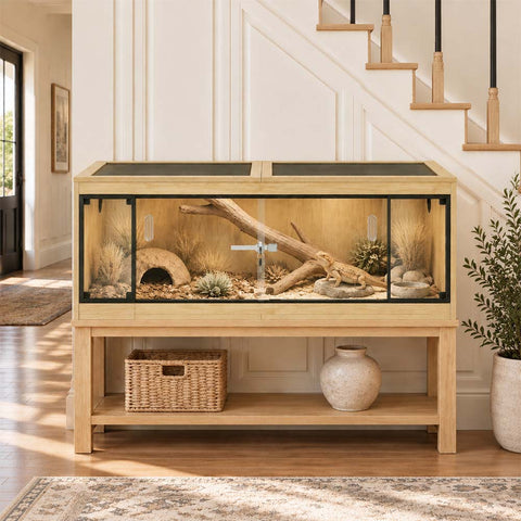 unipaws 140 Gallon Reptile Tank for Lizards, Bearded Dragon Enclosure Cage