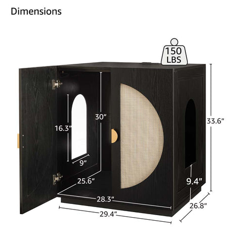 Modern Wooden Cat Litter Box Enclosure with Charging Station | Hidden Furniture‑Style Cabinet