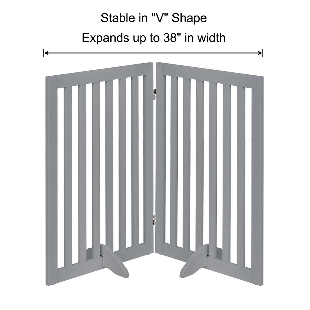Freestanding Wooden Dog Gate – Foldable Indoor Pet Gate for Small Dogs & Puppies