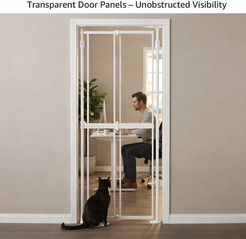 Transparent Clear Safety Pet Gate - Auto Closing