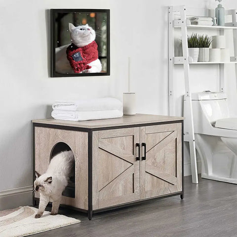 Unipaws Cat Litter Box Enclosure - Top Opening