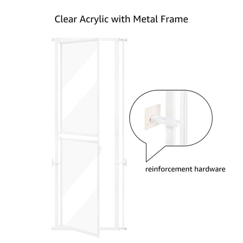 Tall Clear Acrylic Pet Gate for Doorways & Stairs - 27" - 32"/37“