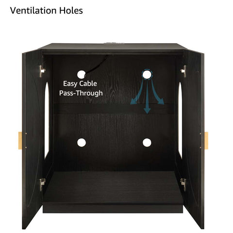 Modern Wooden Cat Litter Box Enclosure with Charging Station | Hidden Furniture‑Style Cabinet