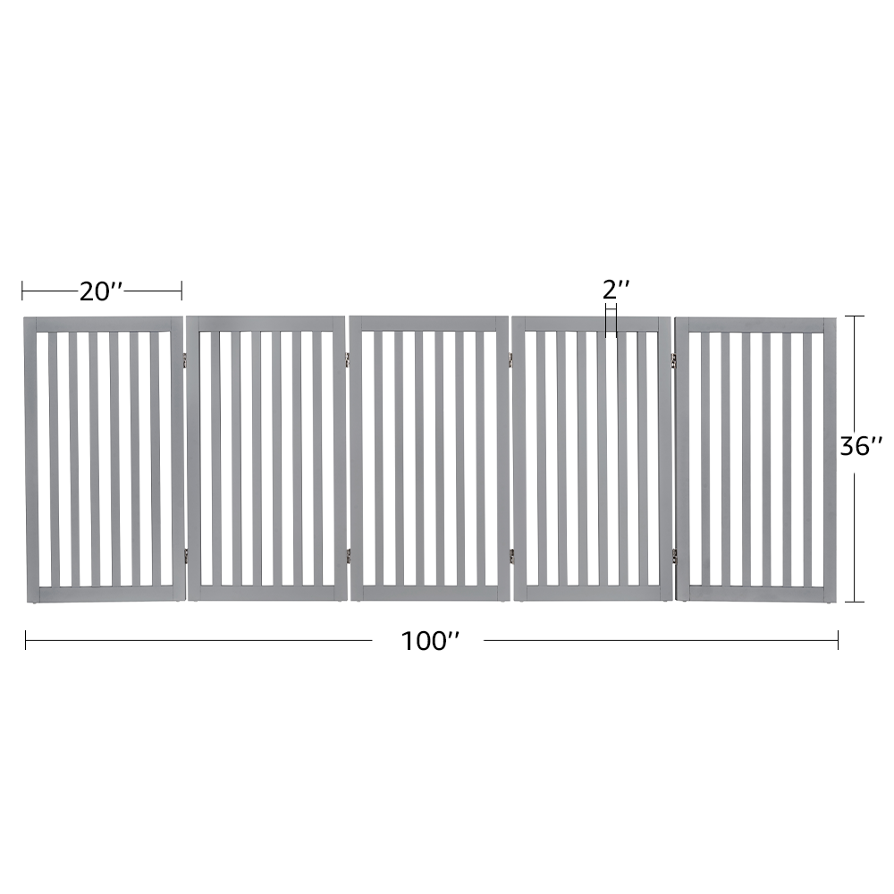 Freestanding Wooden Dog Gate – Foldable Indoor Pet Gate for Small Dogs & Puppies