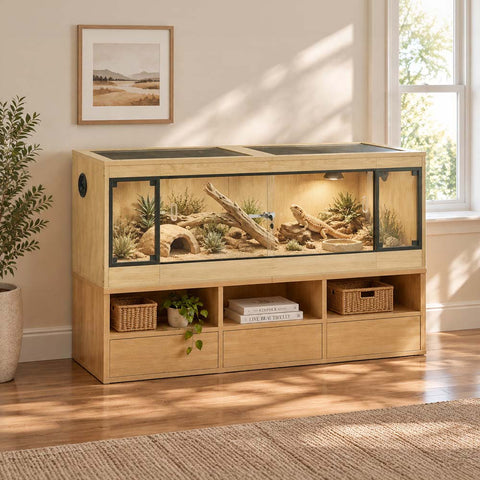 unipaws 140 Gallon Reptile Tank for Lizards, Bearded Dragon Enclosure Cage