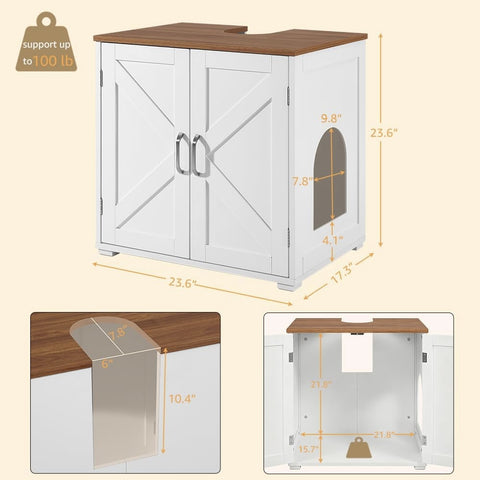 Cat Litter Box Enclosure & Bathroom Sink Cabinet