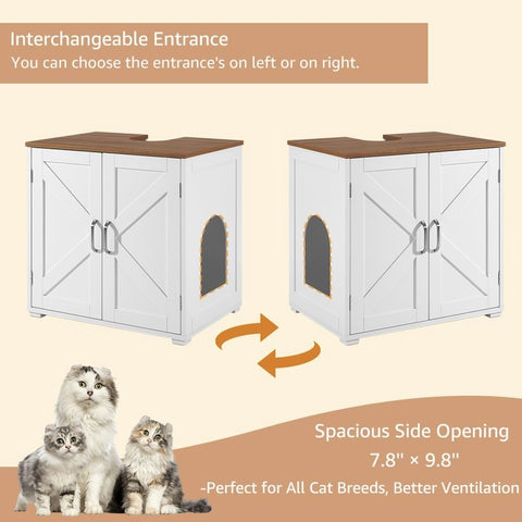 Cat Litter Box Enclosure & Bathroom Sink Cabinet