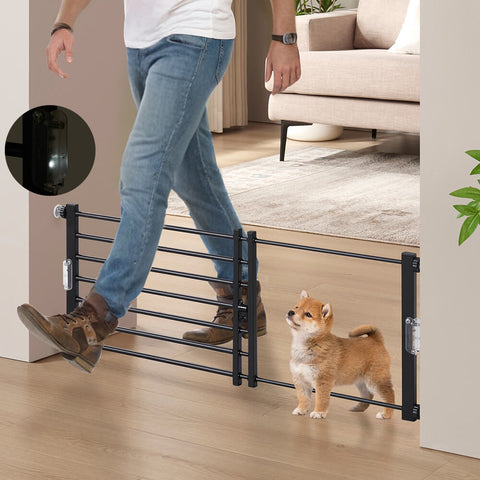Expandable Step-Over Dog Gate with LED Light