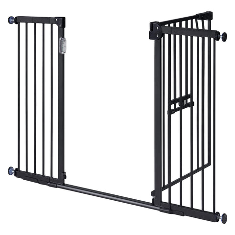 Unipaws LED Expandable Dog Gate with Cat Door 30"H
