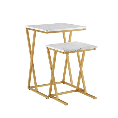 Unipaws Marble Nesting Coffee Tables Set of 2