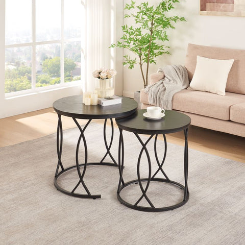 Unipaws Black Nesting Coffee Table Set of 2