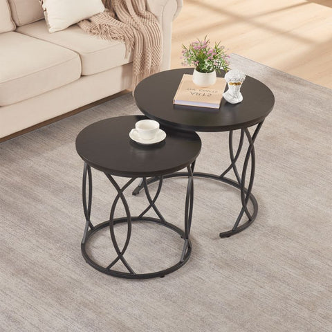 Unipaws Black Nesting Coffee Table Set of 2