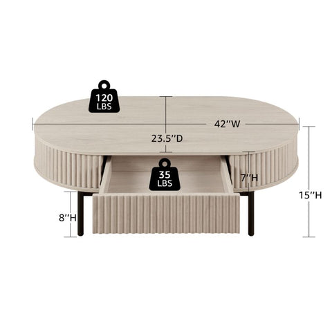 Unipaws Curved Profile Modern Center Table