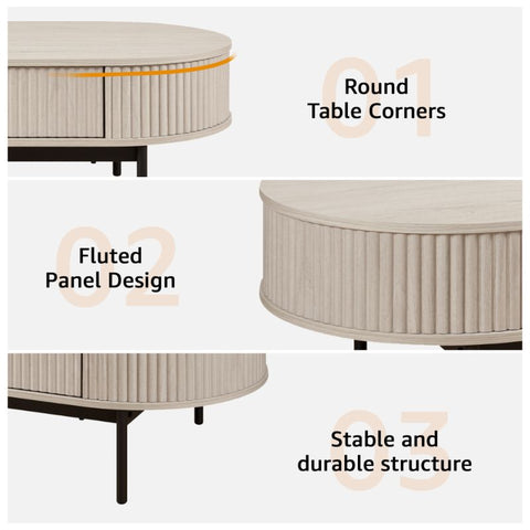 Unipaws Curved Profile Modern Center Table