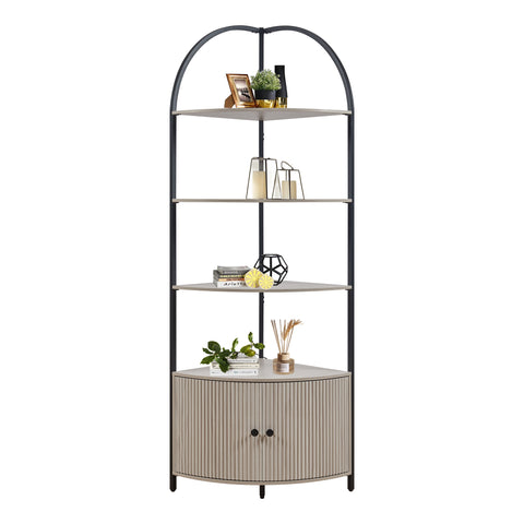 Corner Storage Shelf Stand with Cabinet