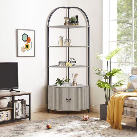 Corner Storage Shelf Stand with Cabinet