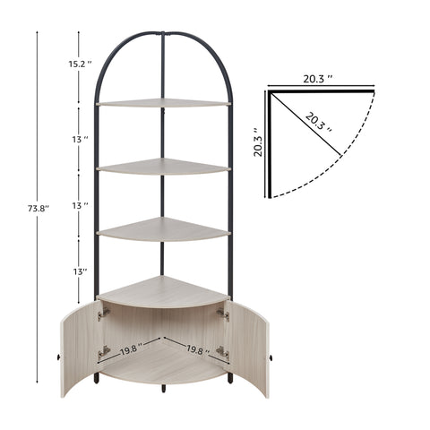Corner Storage Shelf Stand with Cabinet