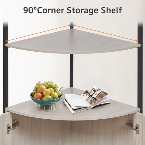 Corner Storage Shelf Stand with Cabinet