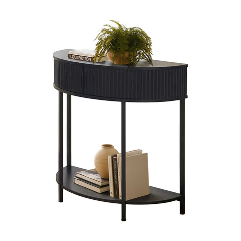 Half Moon Console Table with Drawer Storage
