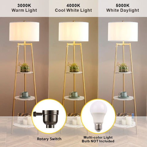 Unipaws Standing Reading Light with Round Shelves
