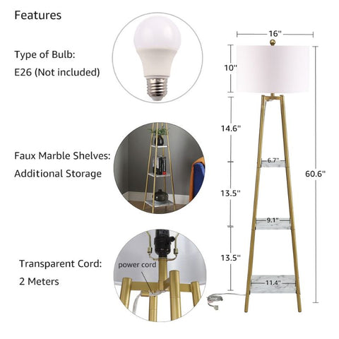 Unipaws Standing Reading Light with Square Shelves