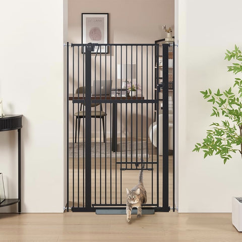 Pet Gate with Cat Door — Extra Wide, Pressure Mounted