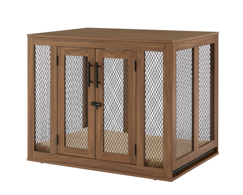Unipaws Stylish Wood Dog Crate: Large Pet Kennel & Decor Table